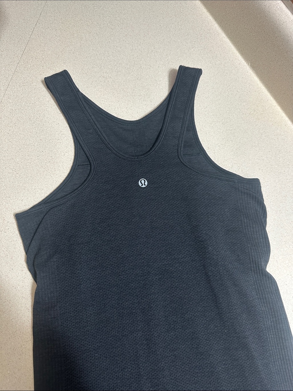 lululemon athletica Black Ribbed Tank with Scoop Back - Picture 2 of 3